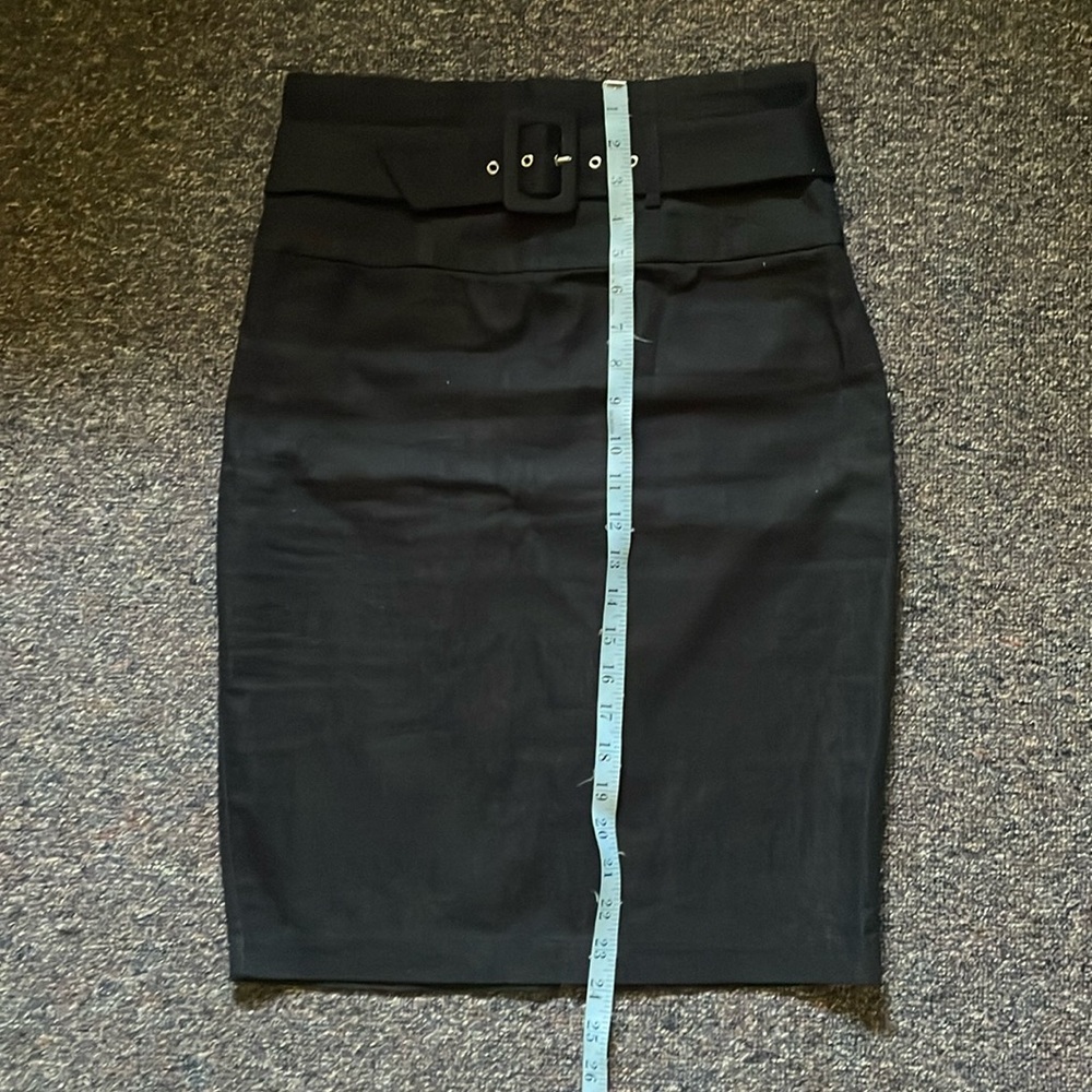 Black cinched high-waisted pencil skirt - Picture 9 of 12